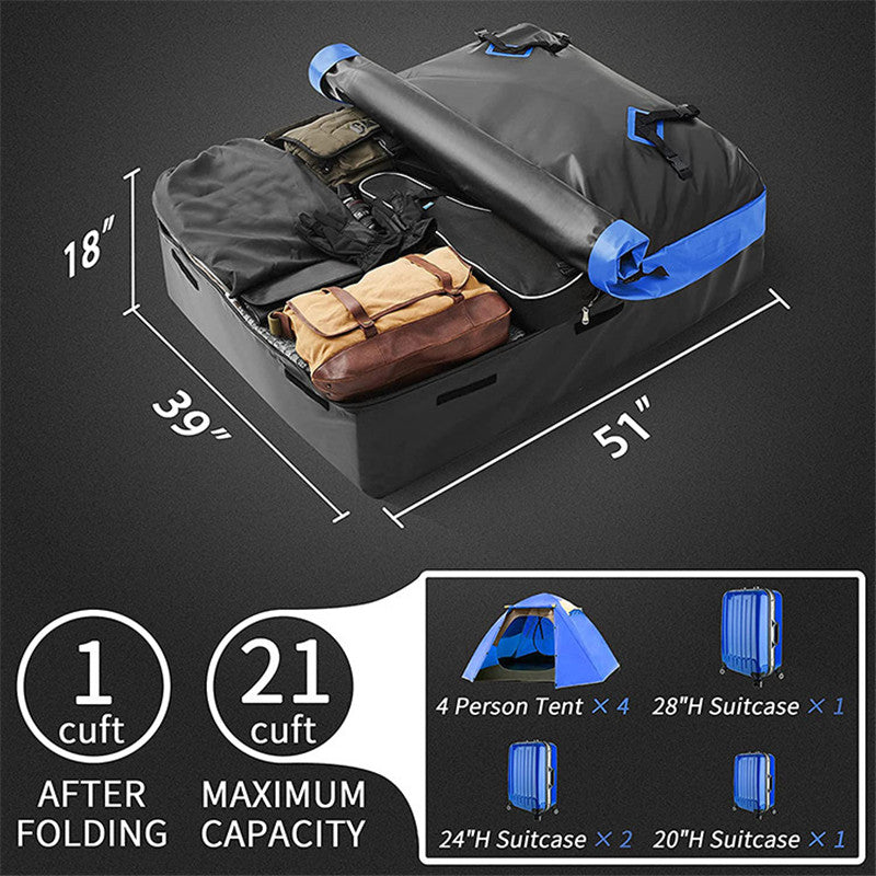 Weatherproof Rooftop Cargo Carrier 21 Cub FT Heavy-Duty Car roof luggage Bag