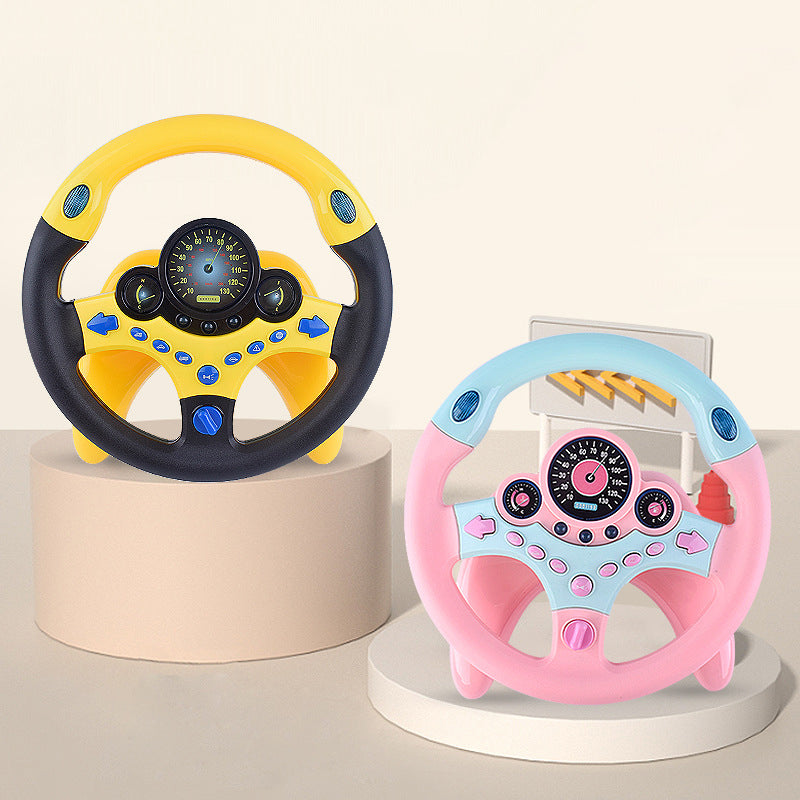 Kids Steering Wheel Toy Work For Backseat Simulated Driving