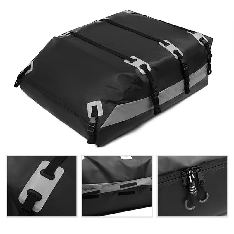 Large Capacity 600L Waterproof Car Rooftop Luggage Bag - Oxford Cloth PVC Car Top Carrier for Travel and Outdoor Adventures