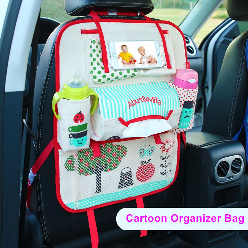 Cartoon Car Back Seat Organizer Bag for Kids