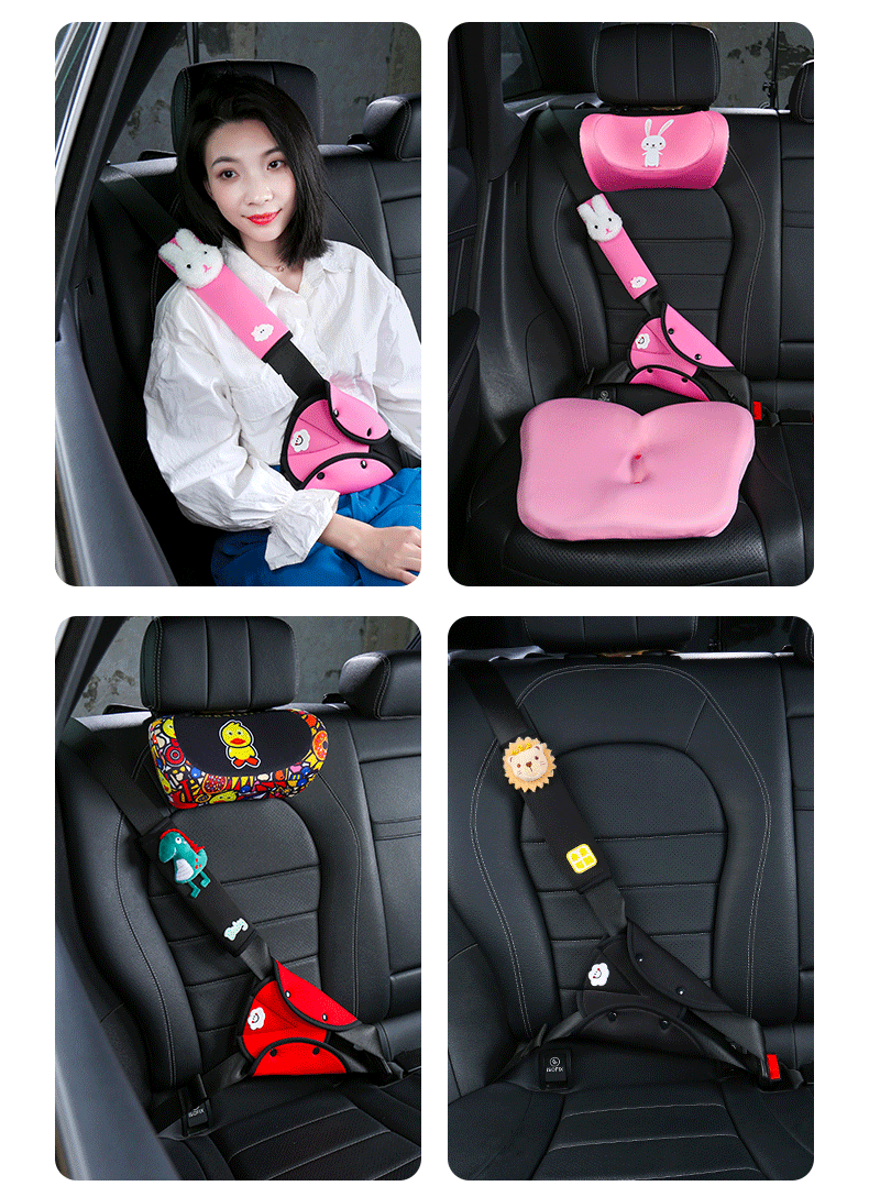 2 in 1 Seatbelt Adjuster with Neck Protector for Kids